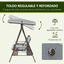 Outsunny Columpio Balancín de Jardín de 3 Plazas con Techo Parasol 2 Cojines Bandeja para Bebidas y Marco de Metal para Terraza Balcón Exterior Carga Max. 360 kg 116x206x183 cm Gris, , large indicador imagen numero 4
