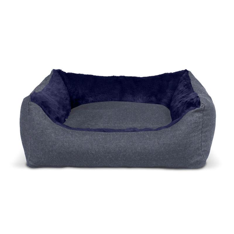 Cama Rectangular para Perros y Gatos GAUTY Denim y pelo (Azul - 60 x 50 cm), , large Imagen numero 1