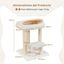 COSTWAY &Aacute;rbol Rascador para Gatos, 61 cm Torre para Gato con C&oacute;moda Cama y Manta de Peluche, 3 Postes Rascador de Sisal, Plataforma Acolchada, &Aacute;rbol Gatos Peque&ntilde;o, Ahorrar Espacio, Blanco, , large indicador imagen numero 5