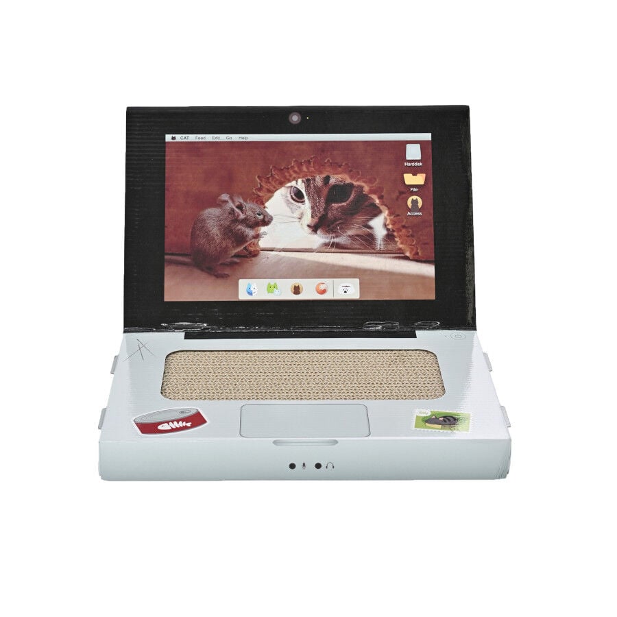 Leeby Lola rascador de cartón en forma de ordenador para gatos thumbnail