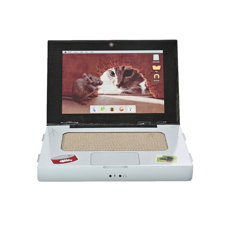 Leeby Lola rascador de cartón en forma de ordenador para gatos thumbnail