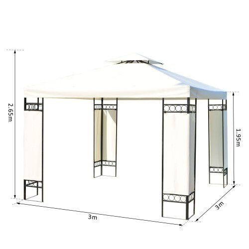 Carpa cubierta Outsunny color Negro y crema, , large Imagen numero 3