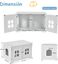 COSTWAY Casita para Gatos, Casita-mesita de Noche para Gatos con Doble Puerta y Ventana, Arenero para Gatos con Entrada Lateral Opcional (Blanco), , large indicador imagen numero 3