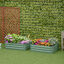 Outsunny Set de 2 Arriates de Jardín de Acero Huerto Urbano Jardinera Macetero Cuadrado para Cultivos Plantas Flores Patio Exterior 100x100x30 cm Verde, , large indicador imagen numero 2