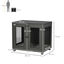 PawHut Jaula para Perros Medianos Mesa Auxiliar 80x55x70 cm con 2 Puertas con Pestillo Cojín de Tela Oxford Extraíble y Rejillas de Acero Perrera para Interiores Gris, , large indicador imagen numero 3