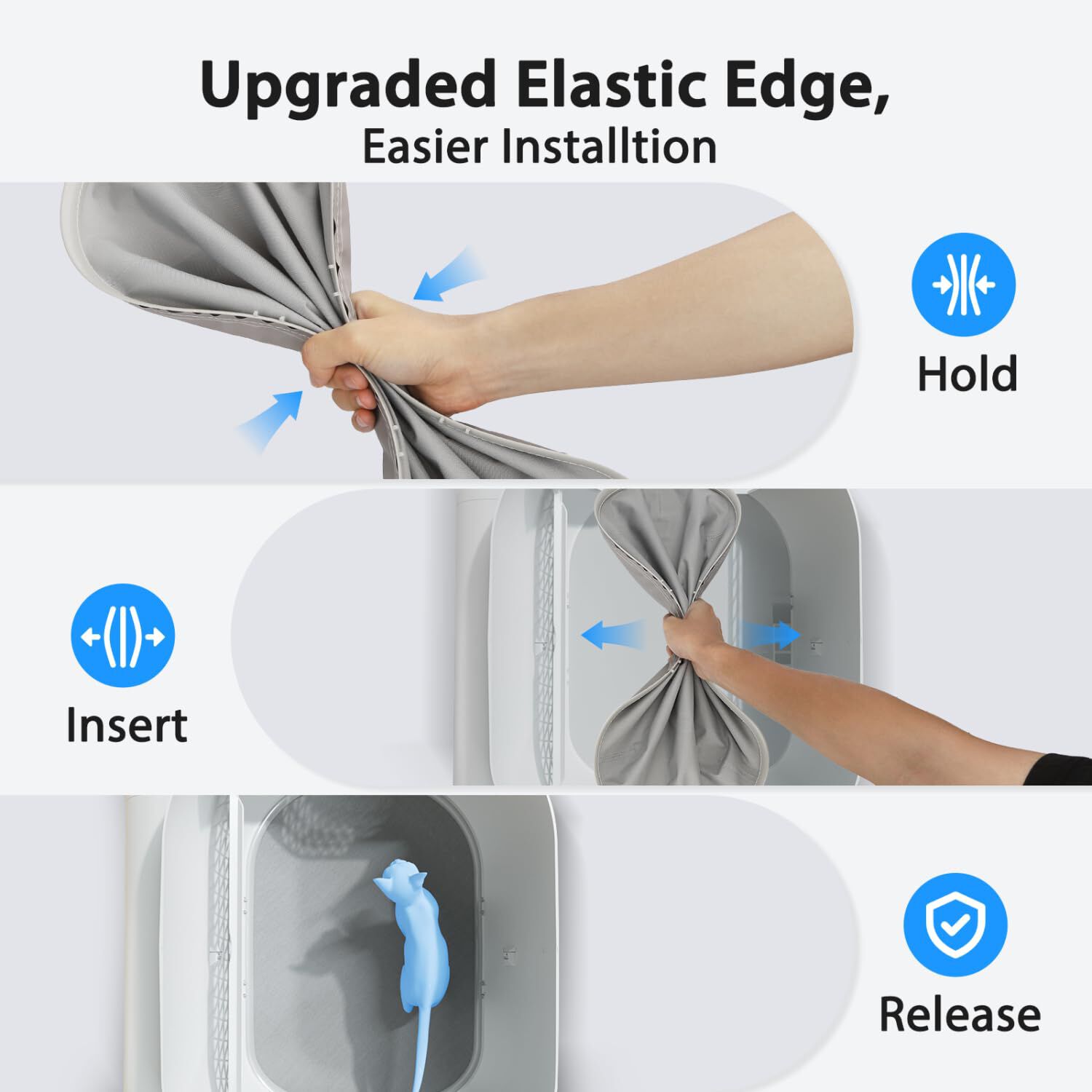 Nobleza Alfombrilla Protectora para Caja de Arena Autolimpiante SL02 | Impermeable, Antiarrugas y a Prueba de Derrames | Dise&ntilde;o Exclusivo con Perfil en U | F&aacute;cil Instalaci&oacute;n y Limpieza, , large Imagen numero 5