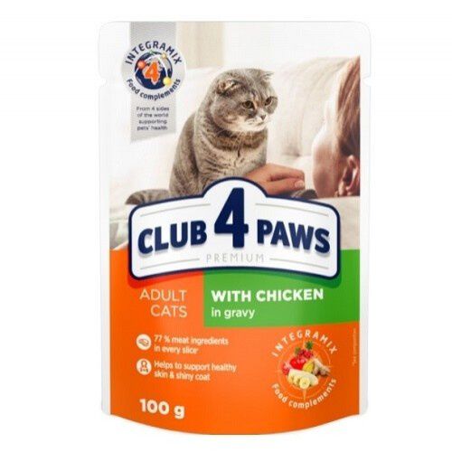 Club 4 Paws Pienso h&uacute;medo para gatos Pollo en salsa, , large Imagen numero 1