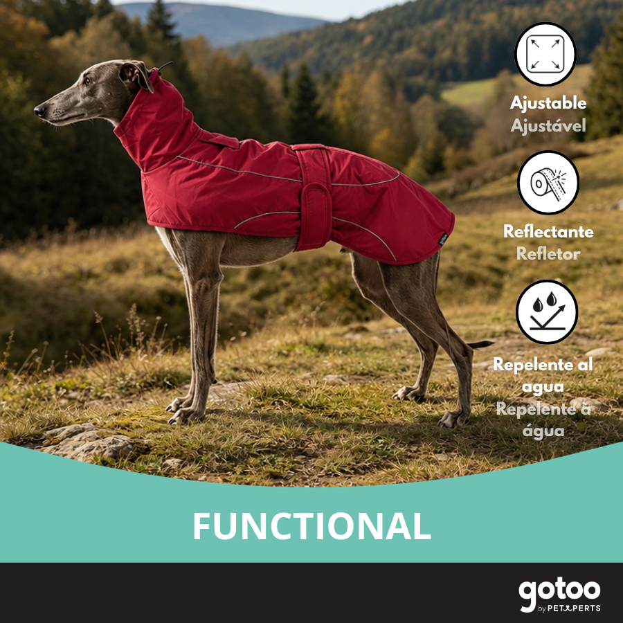 Gotoo Chaqueta Impermeable Rojo para galgos, , large Imagen numero 6