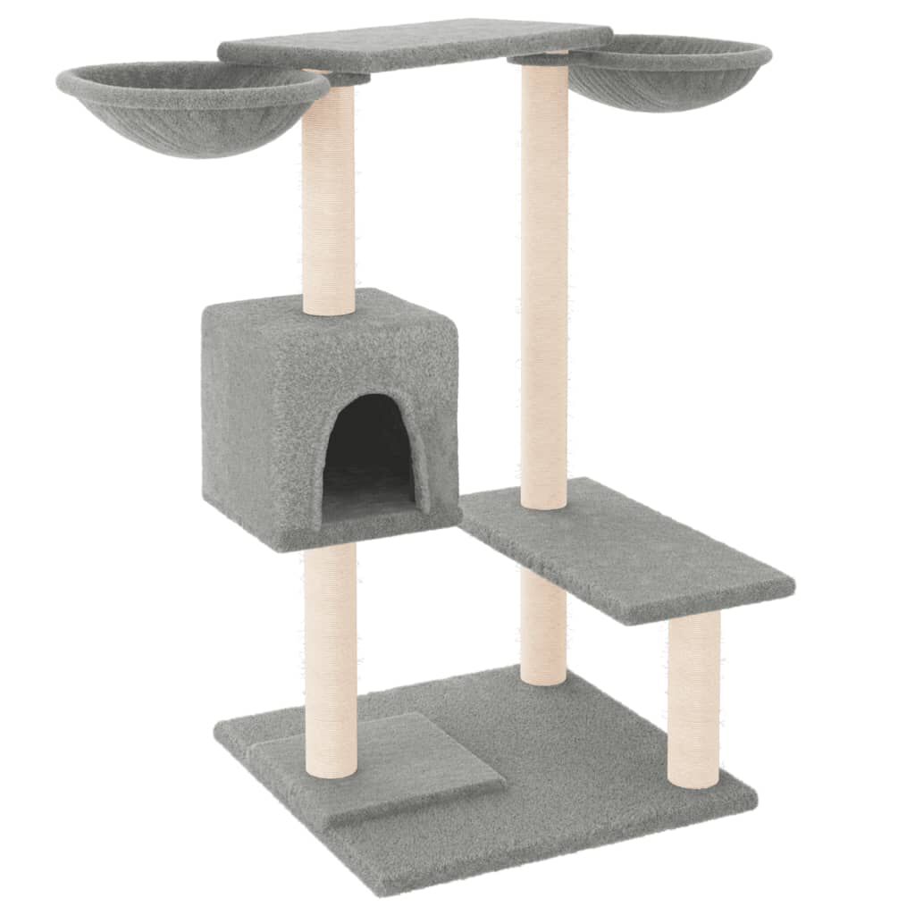 vidaXL Rascador para gatos con postes gris claro 82 cm, , large Imagen numero 1