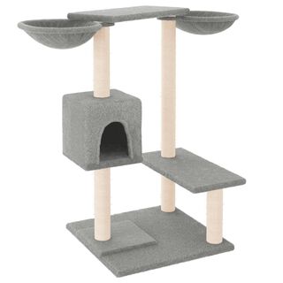 vidaXL Rascador con postes gris claro para gatos