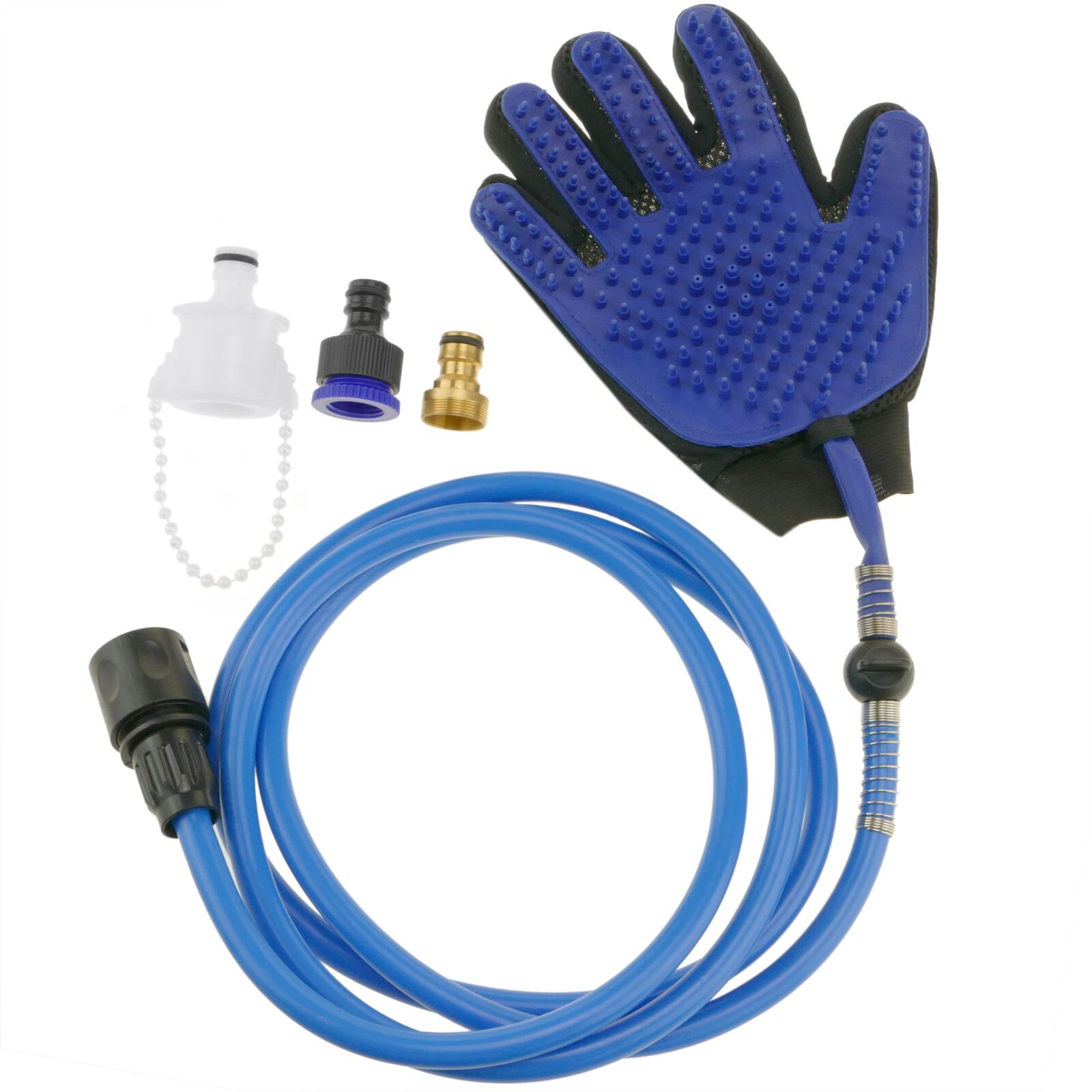 Guante de agua limpiador de perros. Ducha manual para mascotas con manguera y adaptadores, , large Imagen numero 1