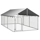 VidaXL Perrera Exterior Plateada para perros, , large image number null