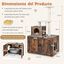 COSTWAY Casa de Madera para Gatos con Torre Rascadora y Caja de Arena, Todo en 1, con Escondite y División, Mueble para Gatos en Interiores, , large indicador imagen numero 5