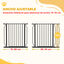 PawHut Barrera de Seguridad Extensible Barrera para Mascotas con 3 Extensiones Montaje a Presión Doble Bloqueo para Puerta Pasillo Escalera 75-145x76 cm Negro, , large indicador imagen numero 14