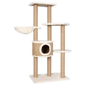 Árbol rascador con cueva y hamaca para gatos color Beige