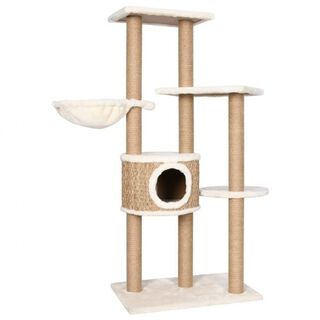 Árbol rascador con cueva y hamaca para gatos color Beige