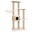Árbol rascador con cueva y hamaca para gatos color Beige, , large indicador imagen numero 1