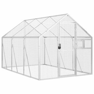 vidaXL Pajarera de aluminio color plateado para pájaro