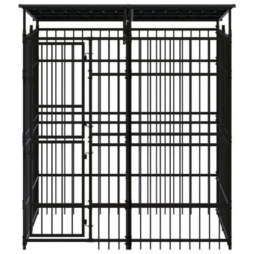 Vidaxl perrera con malla alrededor negra para perros, , large Imagen numero 5