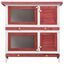 Jaula conejera con 4 puertas madera color Rojo, , large indicador imagen numero 3