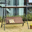 Outsunny Columpio de Jardín de Exterior de 2 Plazas Silla Balancín con Parasol Techo Ajustable en Ángulo Terraza Balcón Exterior Carga 200 kg 172x110x155 cm Marrón, , large indicador imagen numero 2
