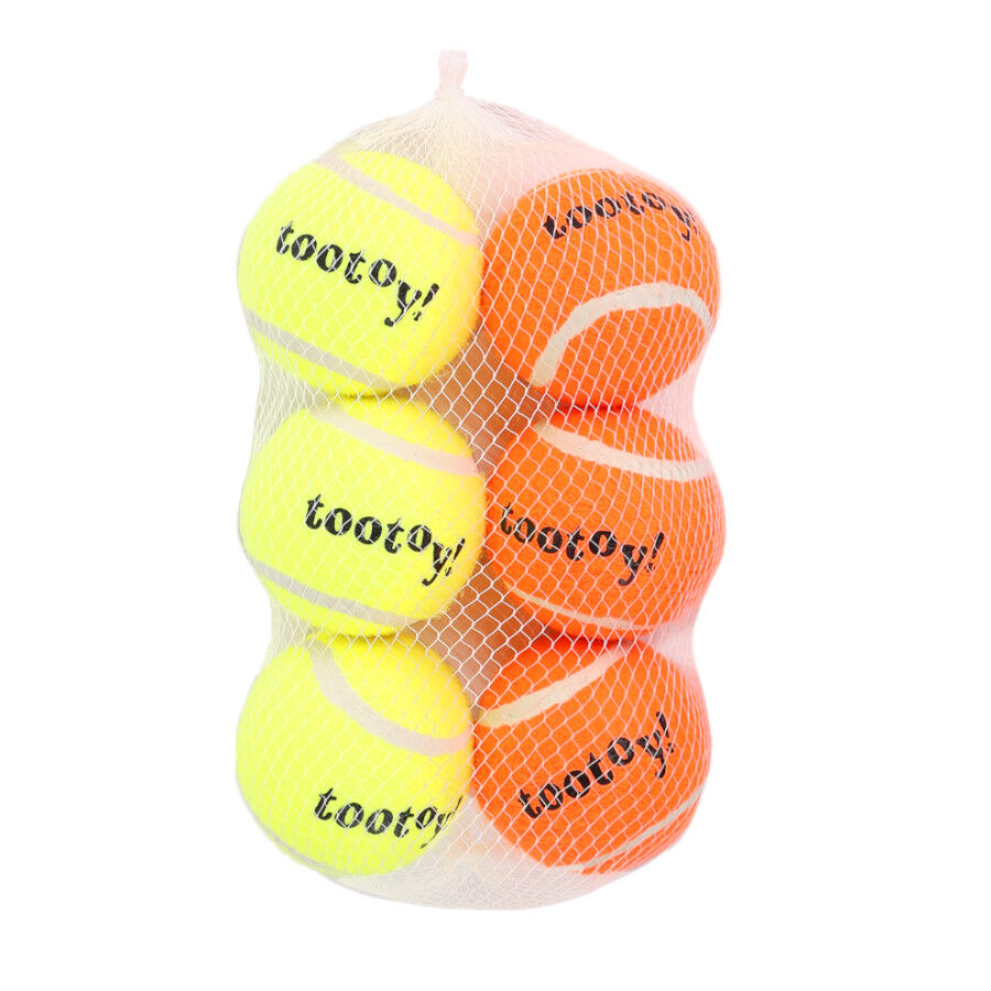 Tootoy! Chase Six Squeaker Ball pack de pelotas de tenis para perros thumbnail