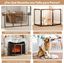 COSTWAY Barra para Perros Plegables, Barrera de Seguridad para Interiores, Separador de Habitaciones de 3 Paneles Plegable y Autoportante para Mascotas Pequeños y Medianos (Marrón), , large indicador imagen numero 4
