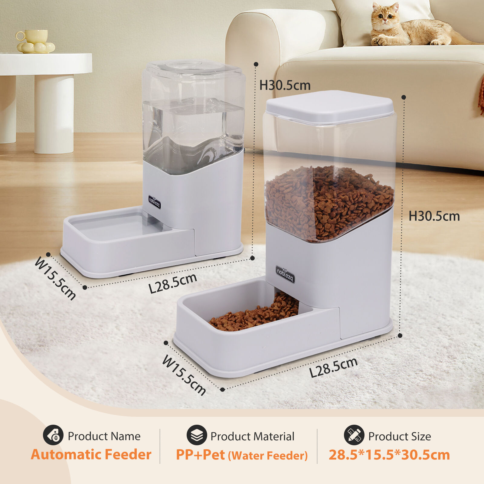 Nobleza Comedero Autom&aacute;tico y Bebedero para mascotas, , large Imagen numero 2