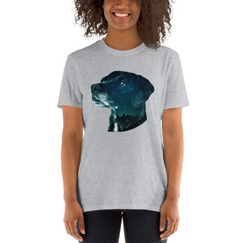Mascochula camiseta mujer noche estrellada personalizada con tu mascota gris thumbnail