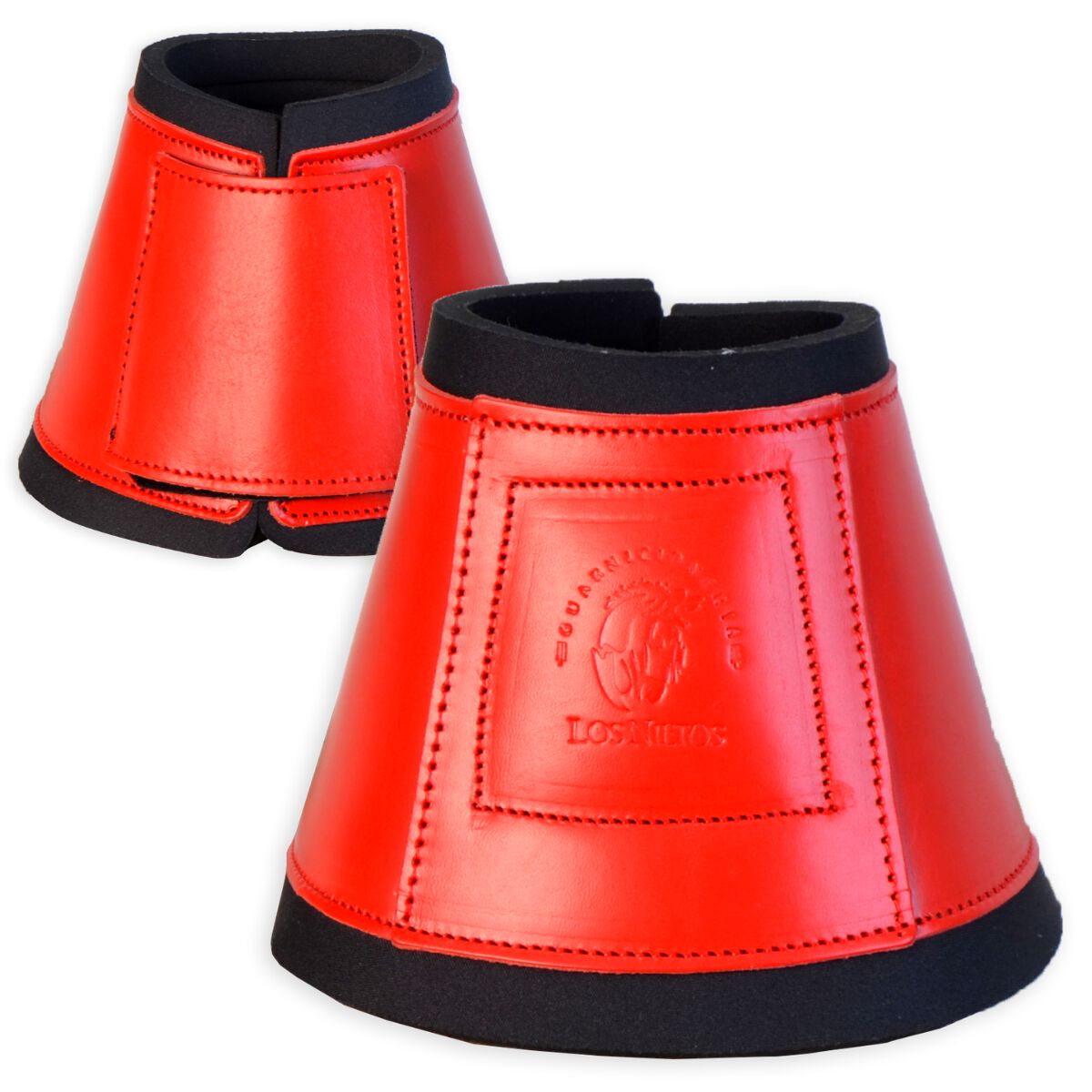 Guarnicioneria Los Nietos Campanas Cuero Y Neopreno Color Rojo Equipamiento Para El Caballo