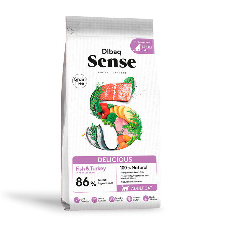 Dibaq Sense Delicius Grain Free Adult Pescado y Pavo pienso para gatos