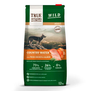 True Origins Wild Adult Country Water Pollo y Salmón pienso para perros