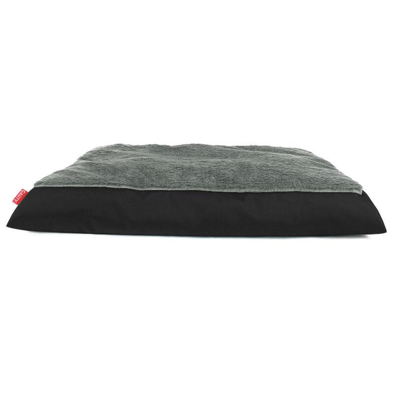 Gauty Cama Redonda para Perros y Gatos  Tela Impermeable y pelo - Negro y gris, , large Imagen numero 1