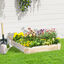 Outsunny Huerto Urbano Arriate de Madera de Jardín Cuadrada Jardinera Macetero para Cultivos Plantas Flores Hierbas Terraza 100x100x16 cm Natural, , large indicador imagen numero 2