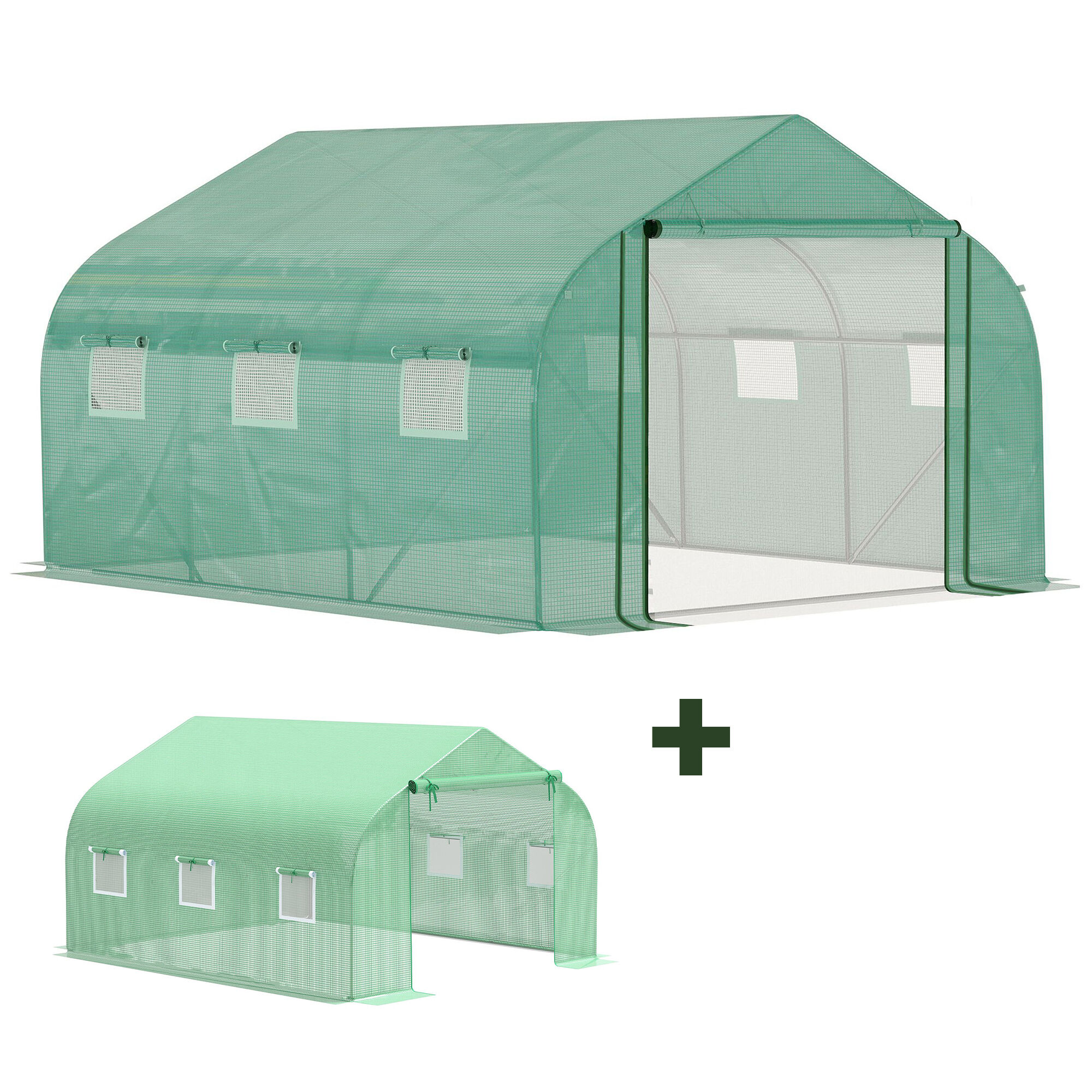 Outsunny Conjunto de Invernadero Verde, , large Imagen numero 1