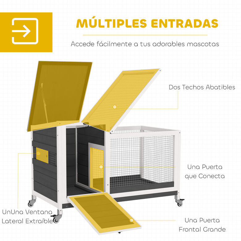 PawHut Conejera de Madera para Roedores thumbnail