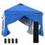 Outsunny Carpa Plegable 3x3 m con Altura Ajustable de 3 Niveles Cenador de Jardín con 4 Paredes Extraíbles 2 Ventanas 4 Sacos de Arena y Bolsa de Transporte Gazebo para Exterior Camping Azul, , large indicador imagen numero 1