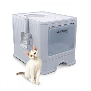 Mobiclinic Arenero cerrado CatBox con Cepillo Estable Cómodo para Gatos