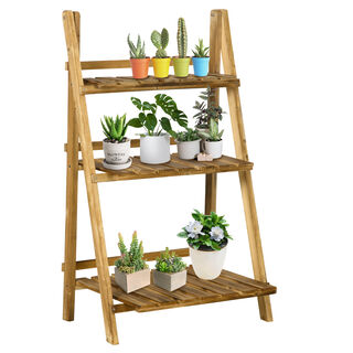 Outsunny Estantería Para Plantas Madera Natural 