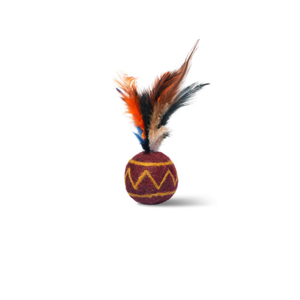 Pelota con plumas para gato de lana natural Tepee-Plume, , large Imagen numero 1
