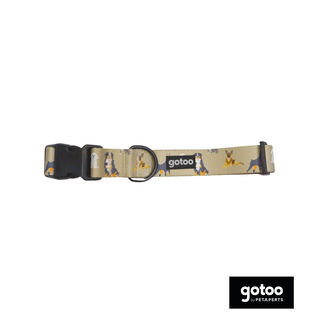 Gotoo Collar estampado marrón para perros