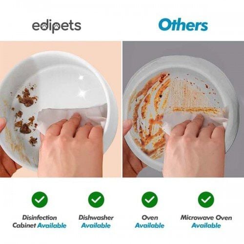 Edipets comedero doble de porcelana y bamb&uacute; verde para mascotas, , large Imagen numero 2