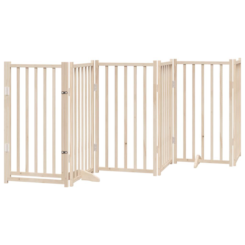 vidaXL Puerta para Perros Plegable Paneles Puerta de Seguridad Madera de &Aacute;lamo, , large Imagen numero 5