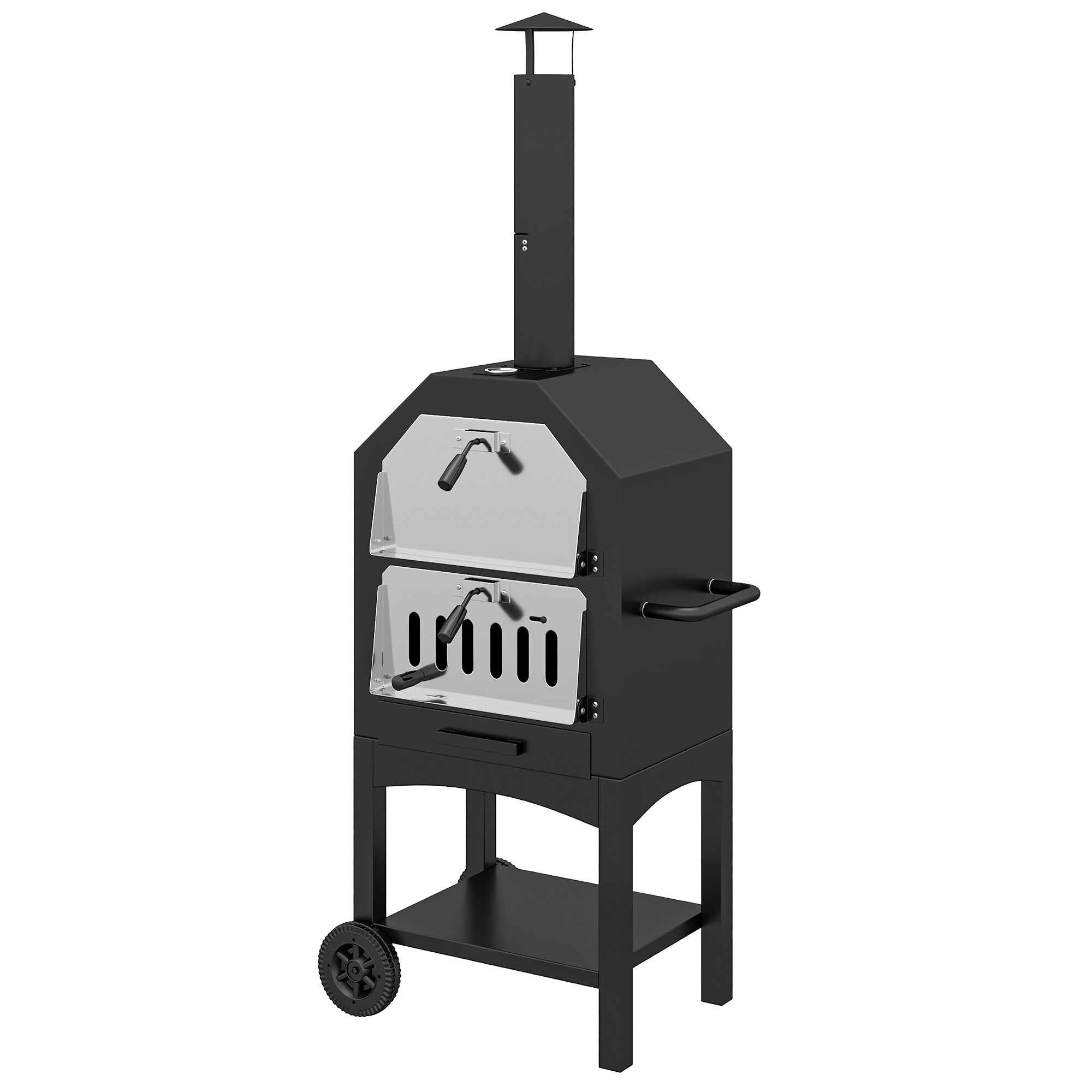 Outsunny Horno de Pizza Negro, , large Imagen numero 1