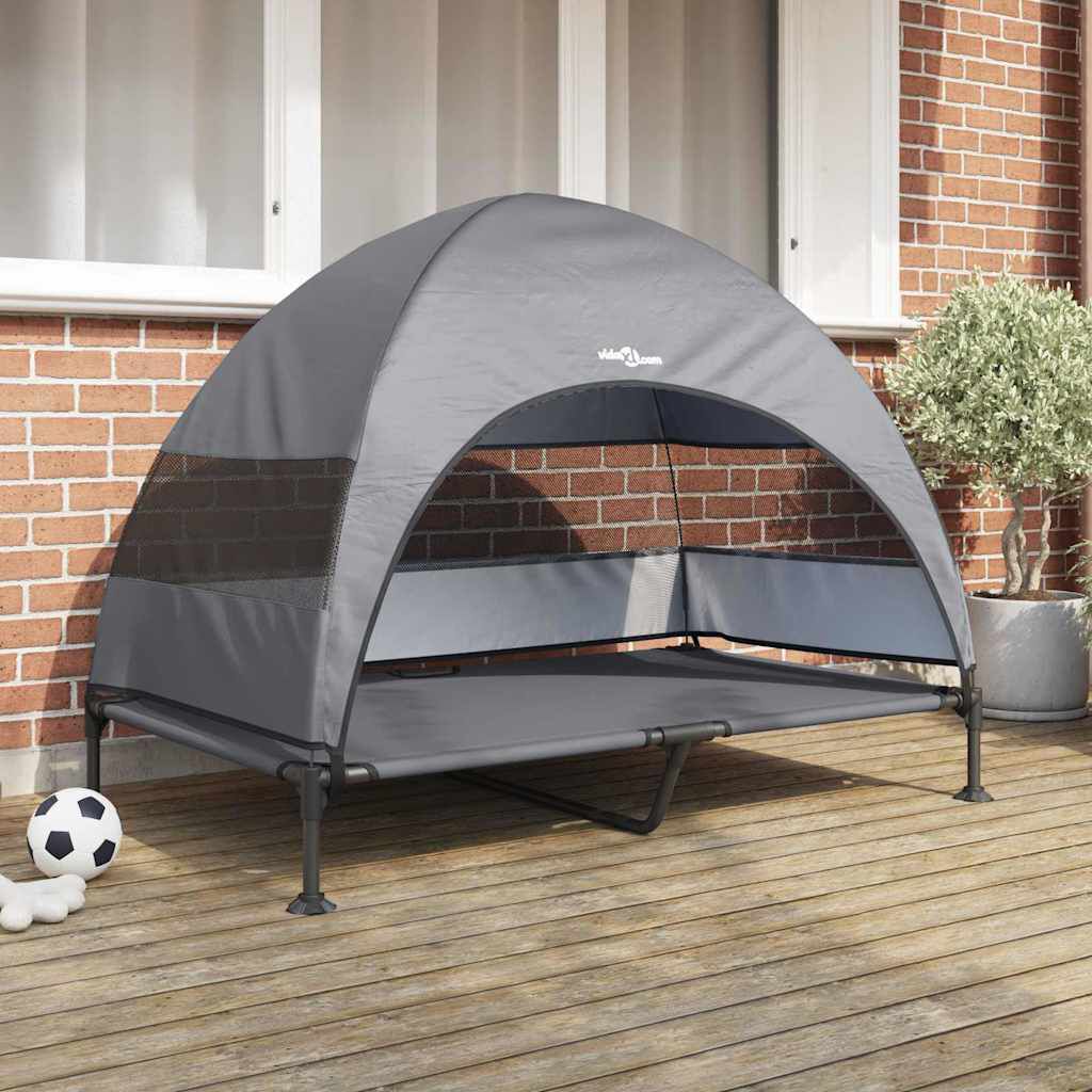 vidaXL Cama Elevada para Perros Manual Gris claro 127 x 81 x 108 cm, , large Imagen numero 2