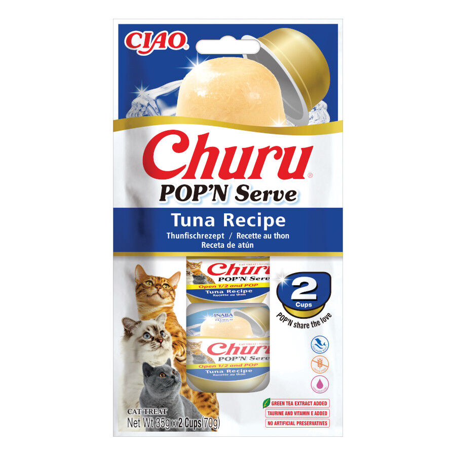 2 Tarrinas x 35 g Churu Pop ' N Serve Snack Gelatina At&uacute;n para gatos, , large Imagen numero 1