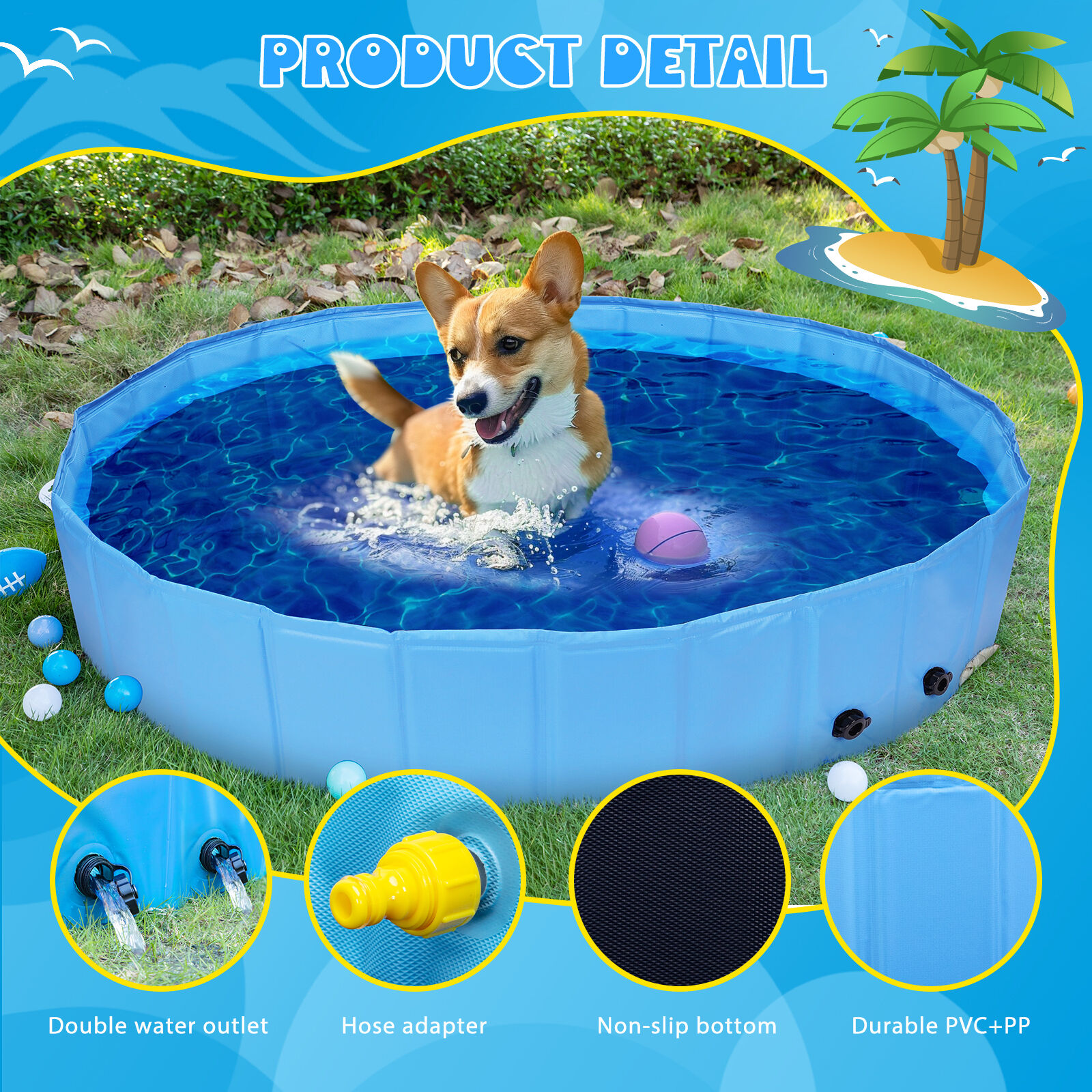 Nobleza Piscina Perros Ba&ntilde;eras con Aspersor, , large Imagen numero 4