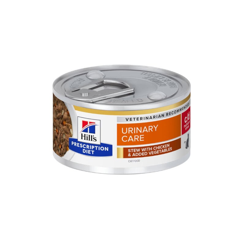 82 g Hill’s Presciption Diet Urinary Stress c/d Estofado de Pollo con Vegetales lata para gatos