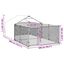 vidaXL Caseta perros exterior con corral 4x3x1,9 m acero galvanizado, , large indicador imagen numero 20