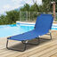 Outsunny Tumbona Plegable Reclinable con Ángulo Ajustable de 5 Posiciones para Jardín Exterior Piscina Terraza Camping Carga 120 kg 188x56x28 cm Azul, , large indicador imagen numero 2